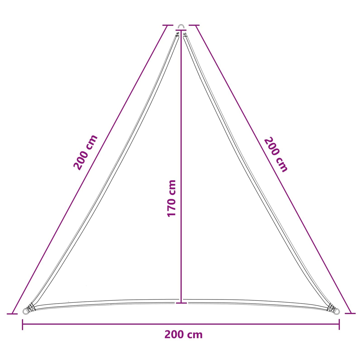 vidaXL Sunshade Sail 2 x 2 x 2 m HDPE Triangular Terracotta