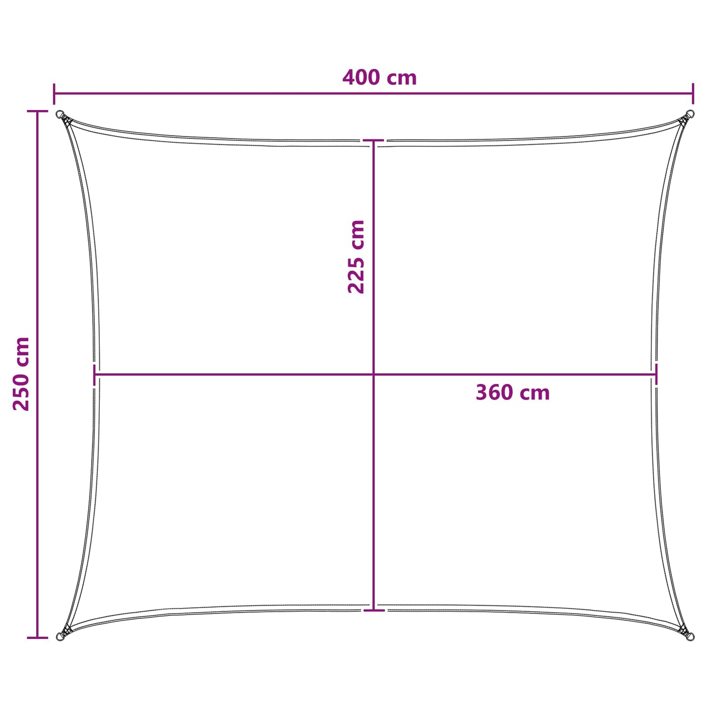 vidaXL Sunshade Sail Anthracite and White 2.5 x 4 m HDPE