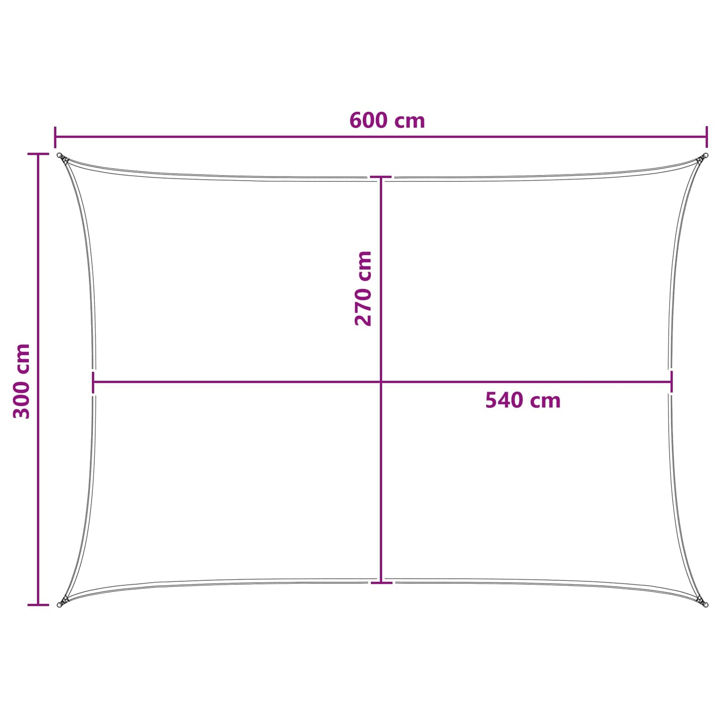 vidaXL Sunshade Sail Anthracite and White 3 x 6 m HDPE