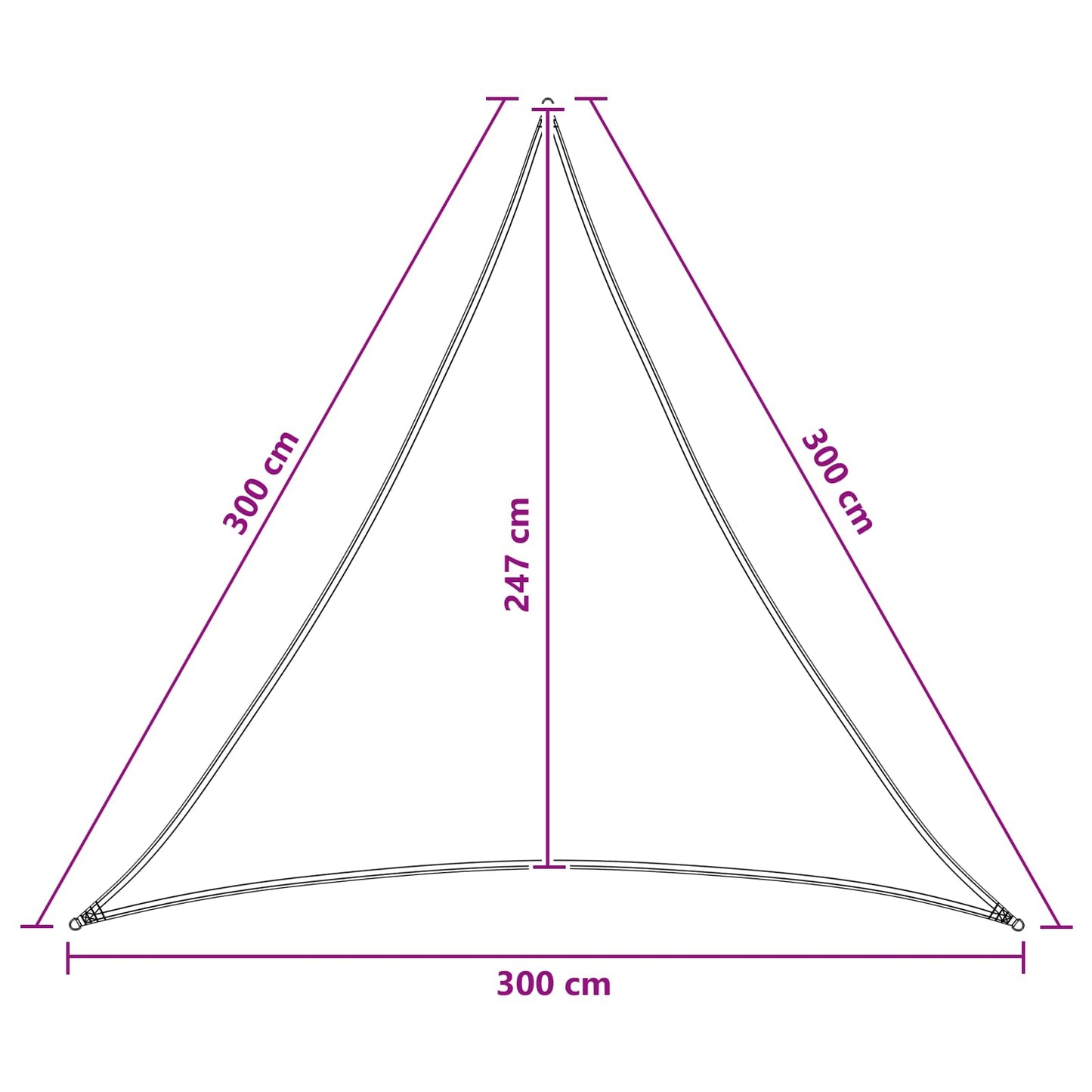 vidaXL Sunshade Sail 3 x 3 x 3 m HDPE