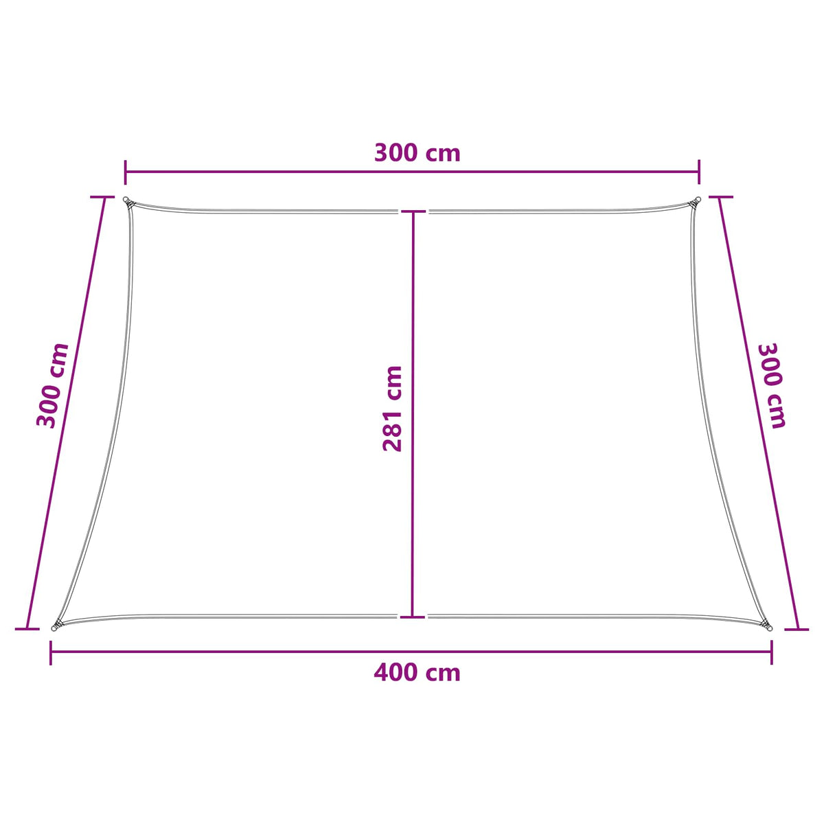 vidaXL Sunshade Sail Rectangular 3/4 x 3 m HDPE Anthracite and White