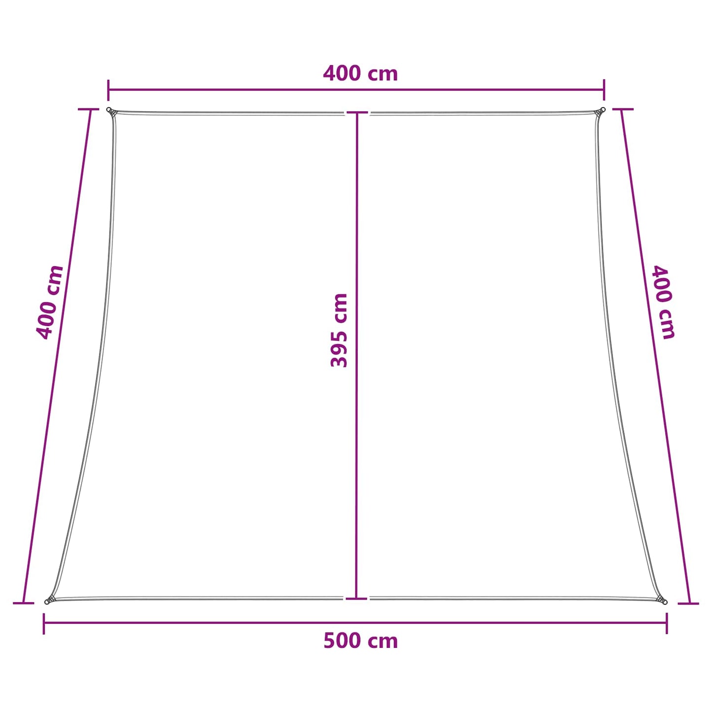 vidaXL Sunshade Sail Anthracite and White 4 / 5 x 4 m HDPE