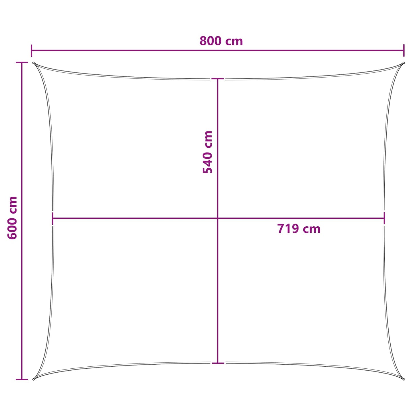 vidaXL Sunshade Sail 6 x 8 m HDPE Rectangular Yellow and White