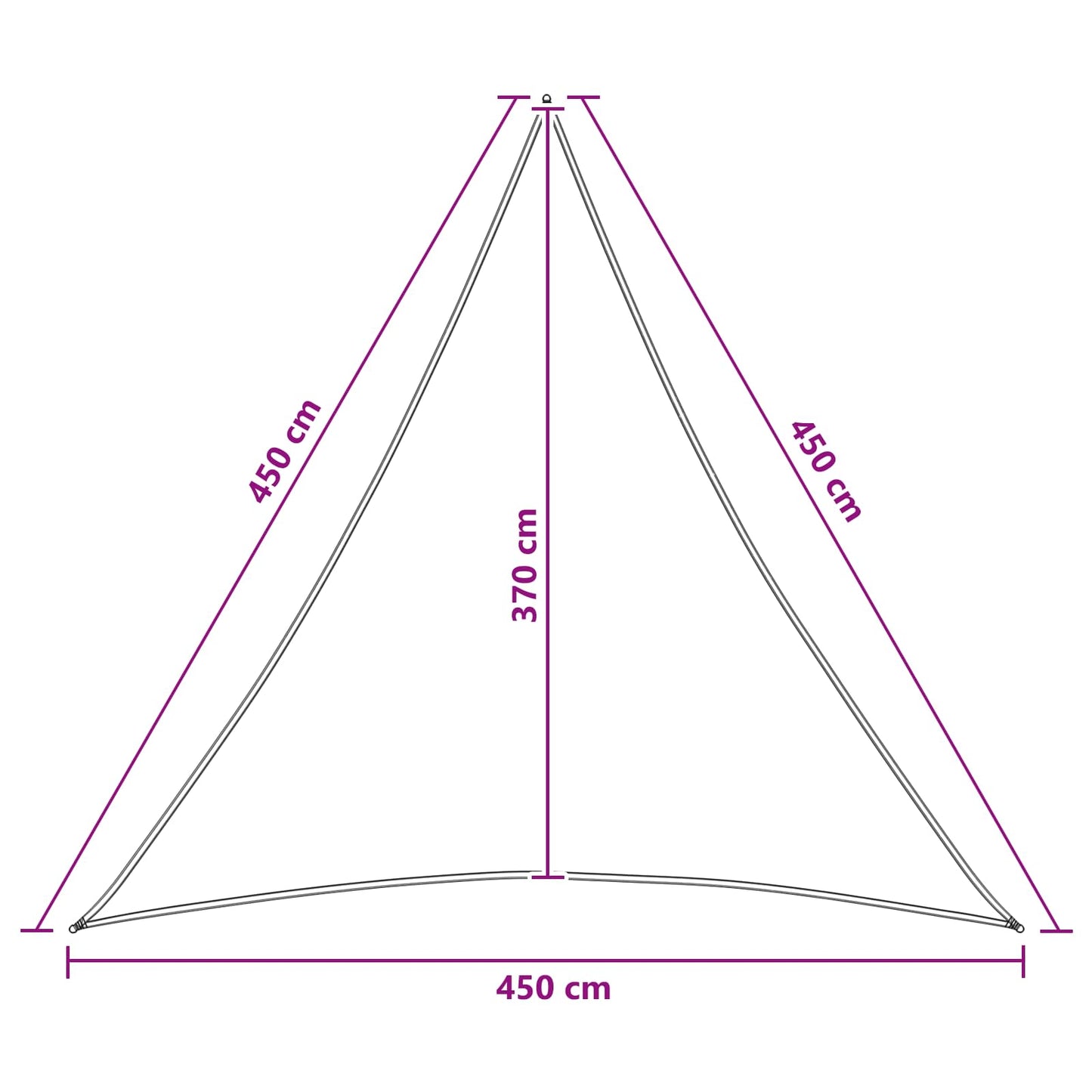 vidaXL Sunshade Sail 4.5 x 4.5 x 4.5 m HDPE