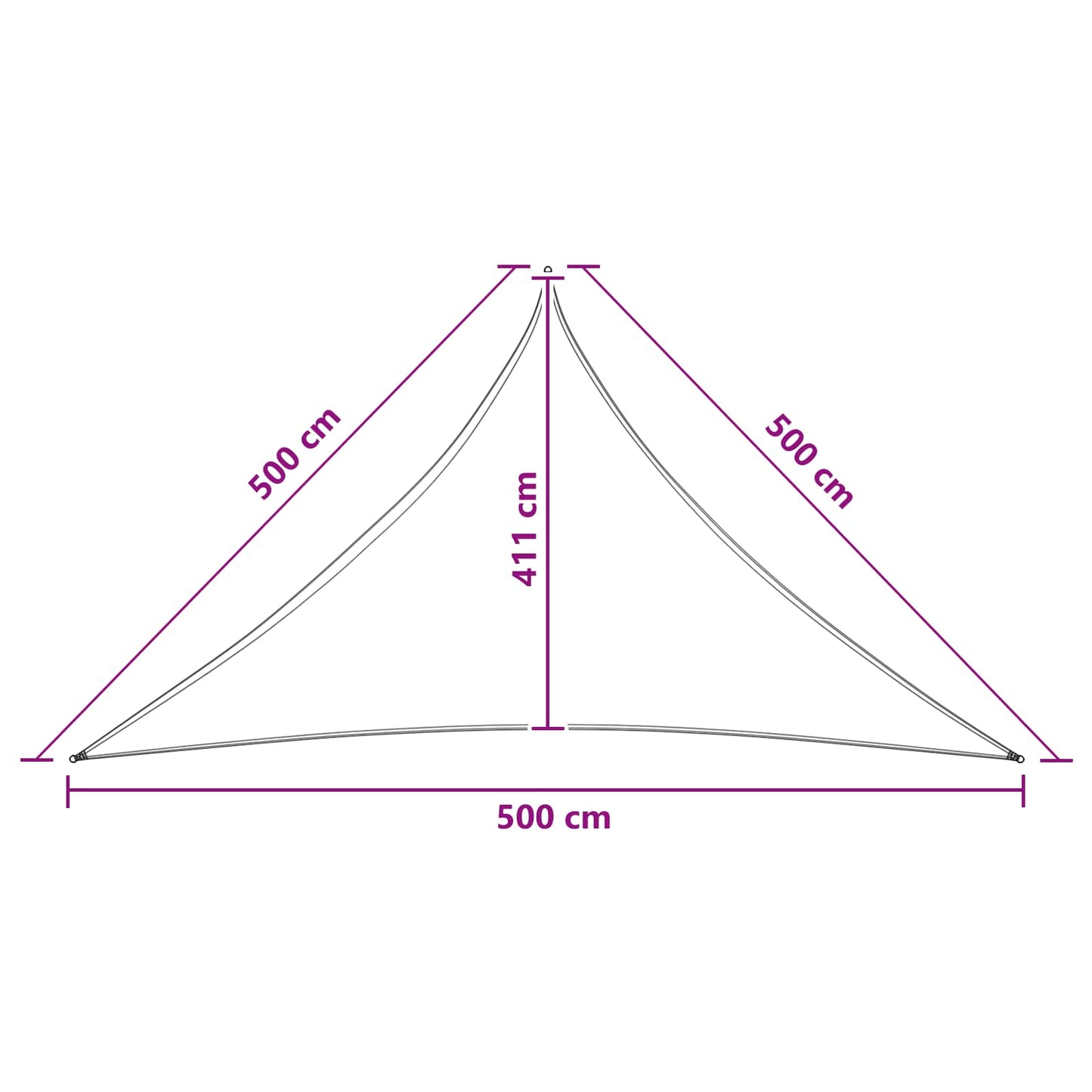 vidaXL Sunshade Sail 5 x 5 x 5 m HDPE