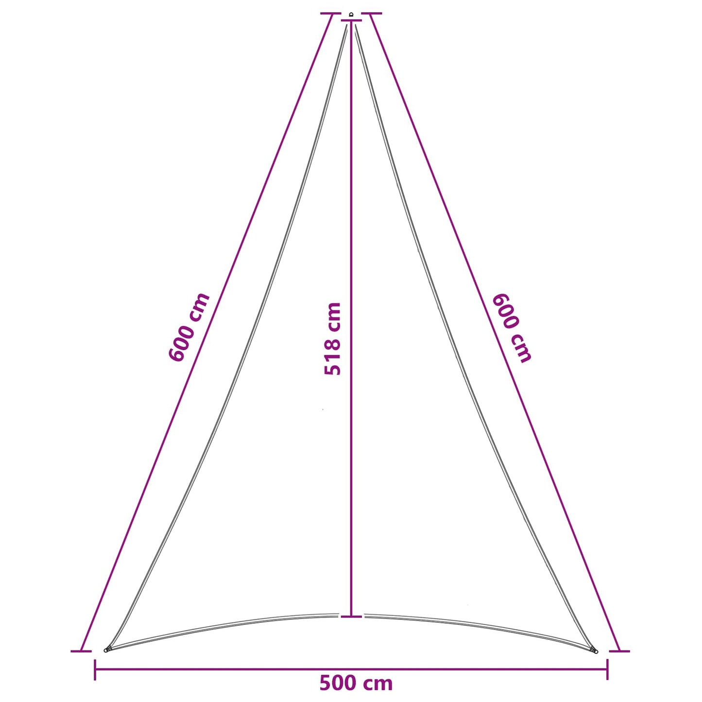 vidaXL Sunshade Sail 5 x 6 x 6 m HDPE