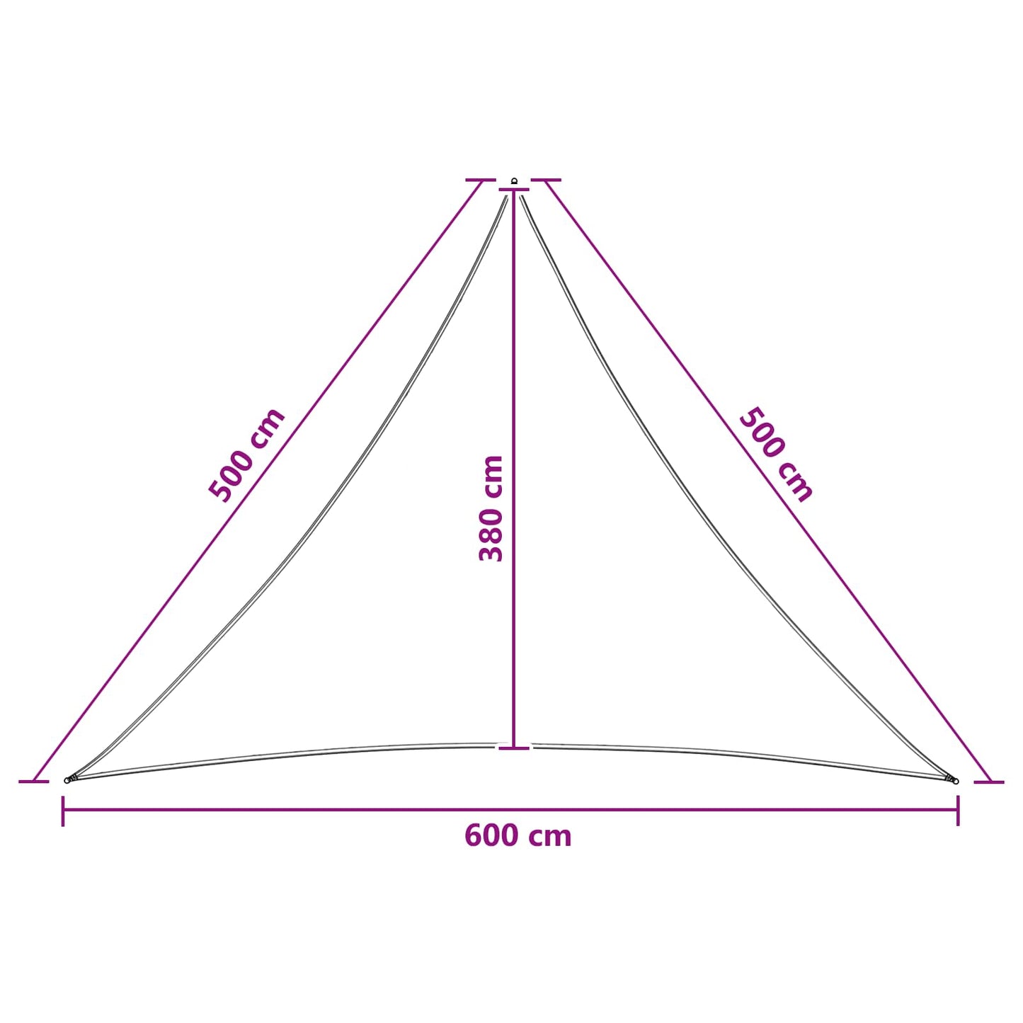 vidaXL Sunshade Sail 5 x 5 x 6 m HDPE