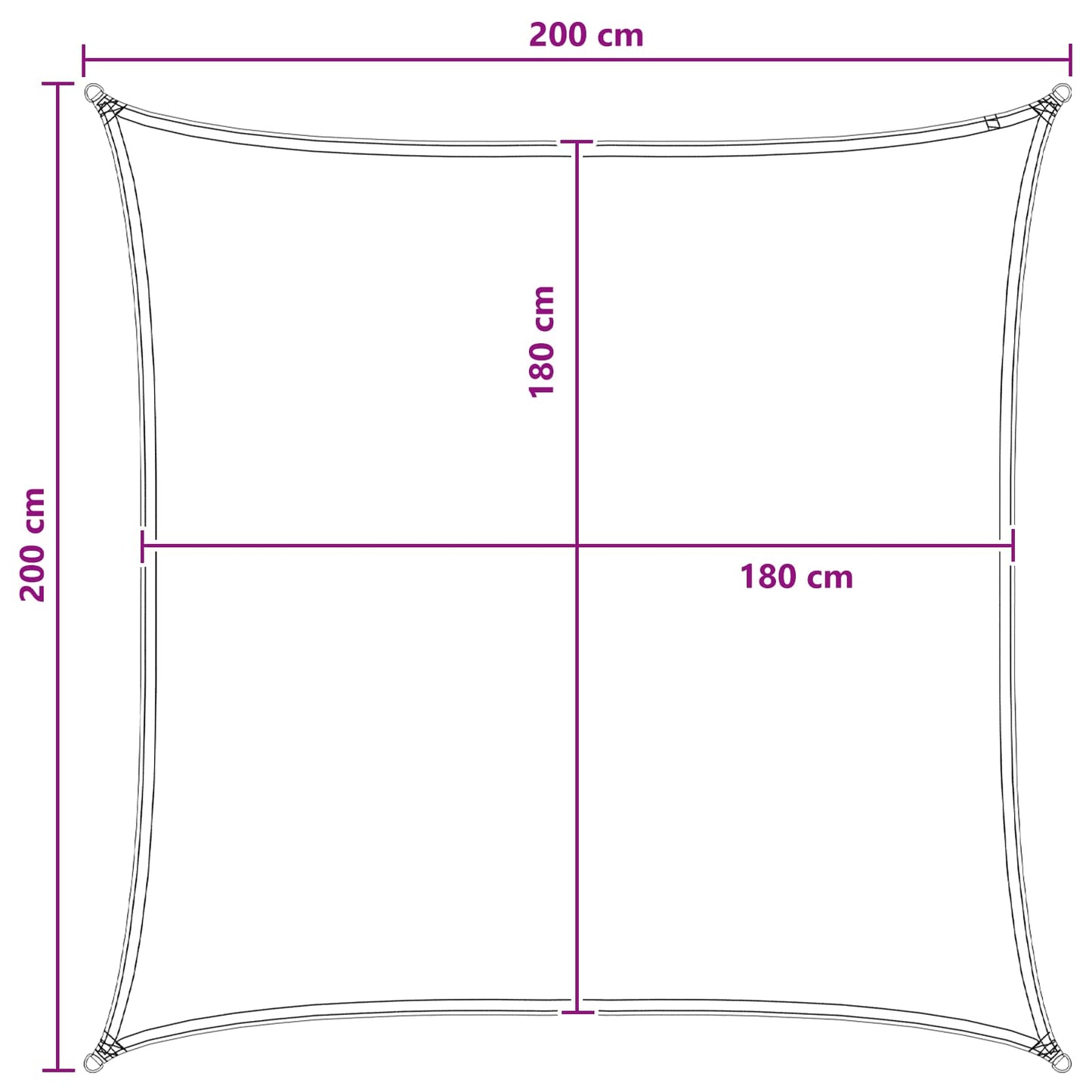 vidaXL Sunshade Sail Blue and White 2 x 2 m HDPE