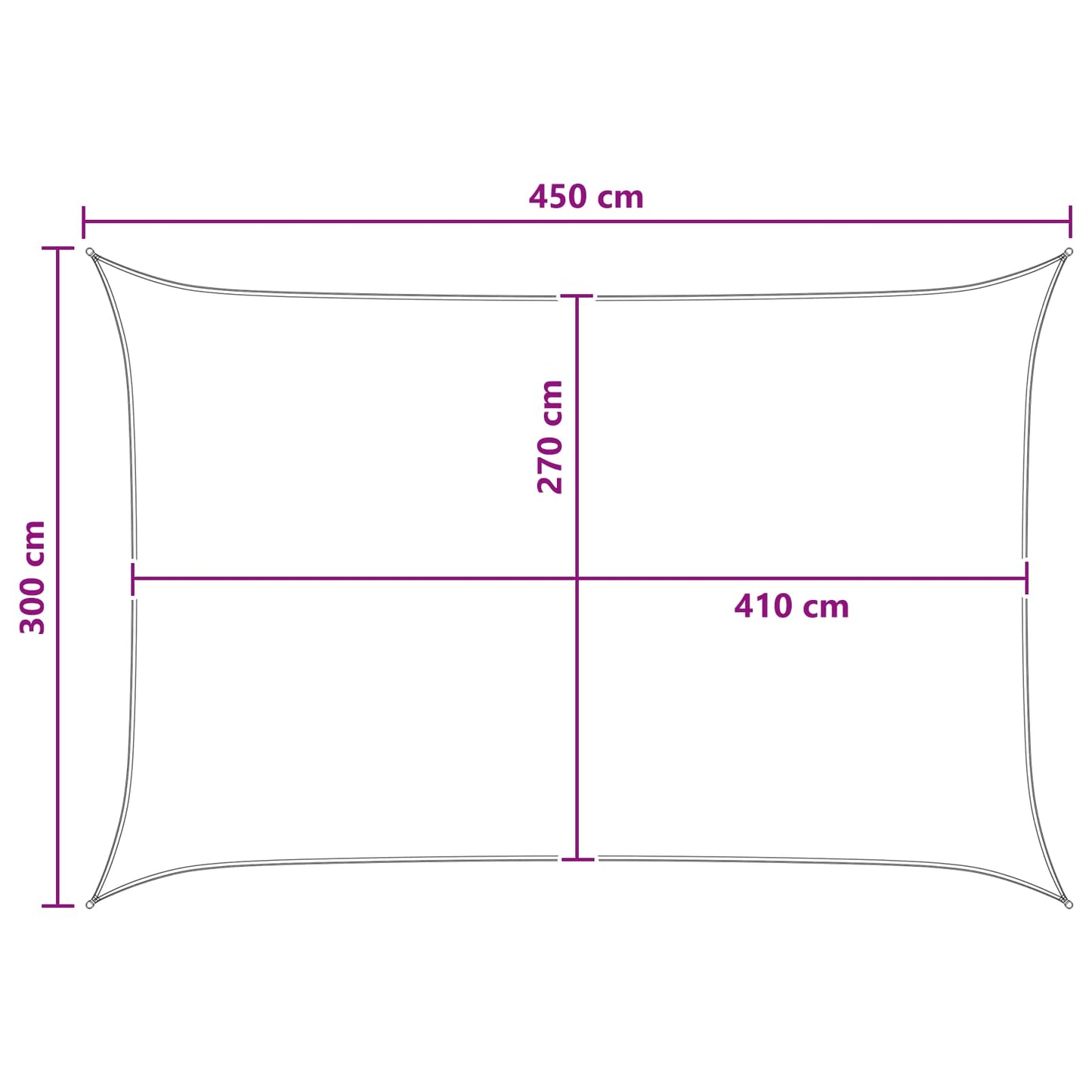 vidaXL Sunshade Sail Blue and White 3 x 4.5 m HDPE