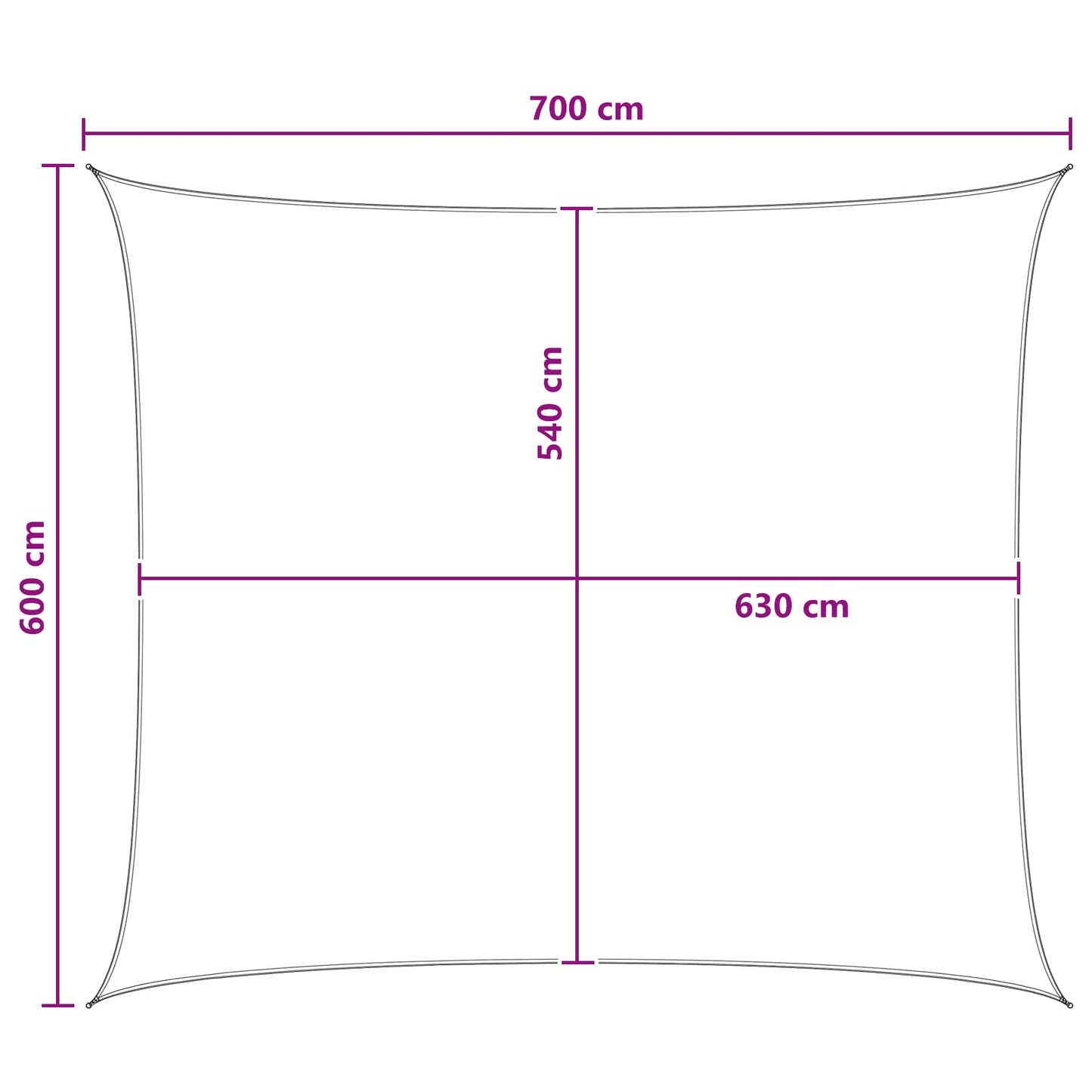 vidaXL Sunshade Sail Blue and White 6 x 7 m HDPE