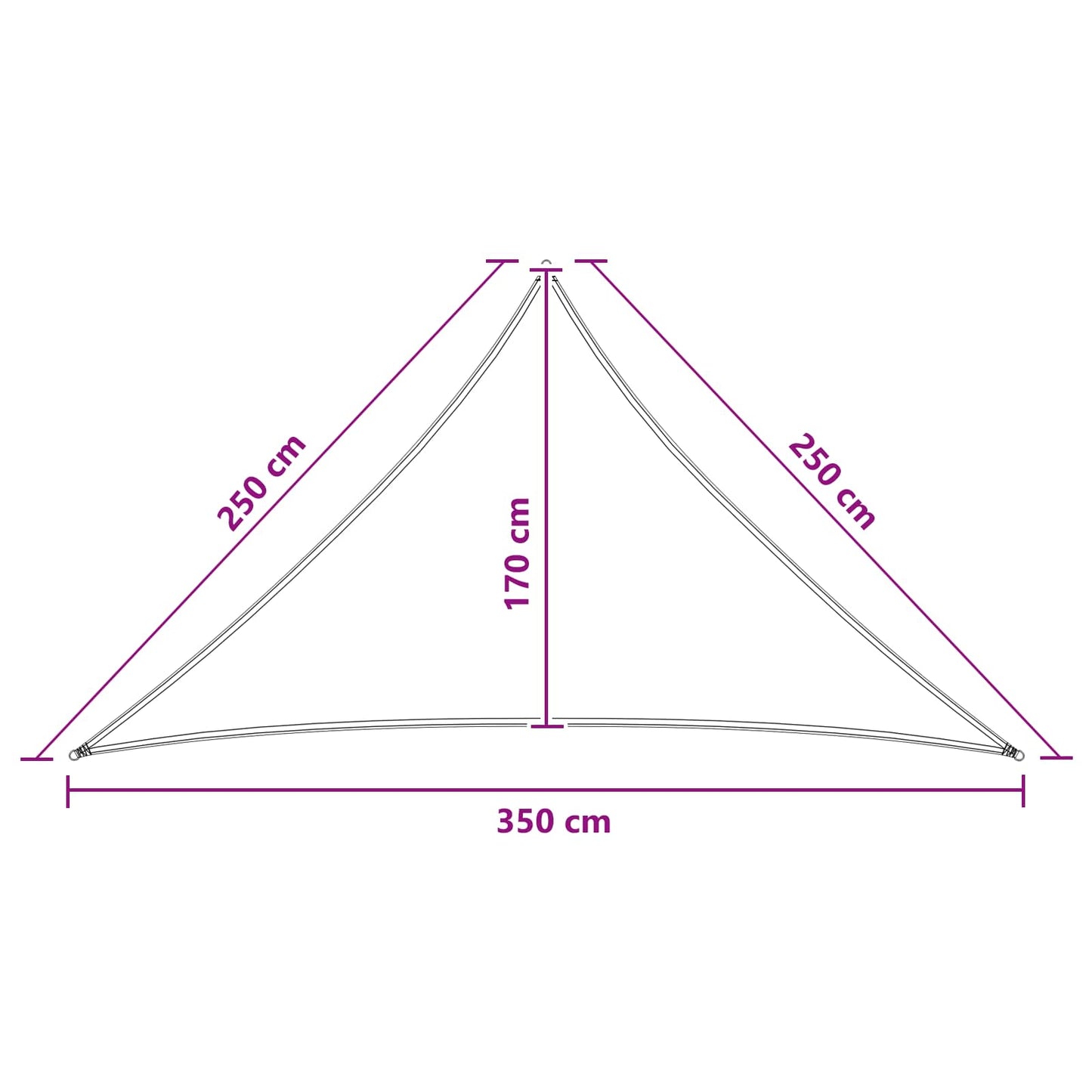 vidaXL Sunshade Sail Blue and White 2.5 x 2.5 x 3.5 m HDPE