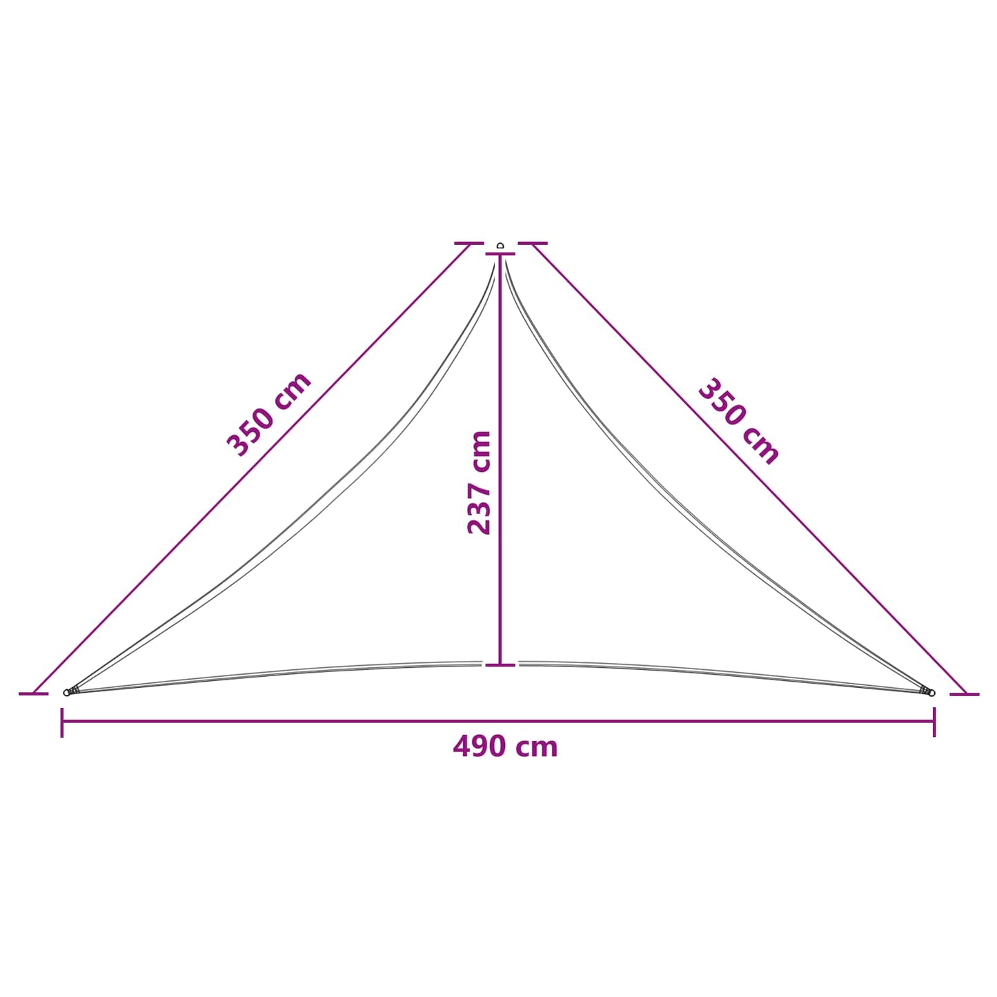 vidaXL Sunshade Sail 3.5 x 3.5 x 4.9 m HDPE