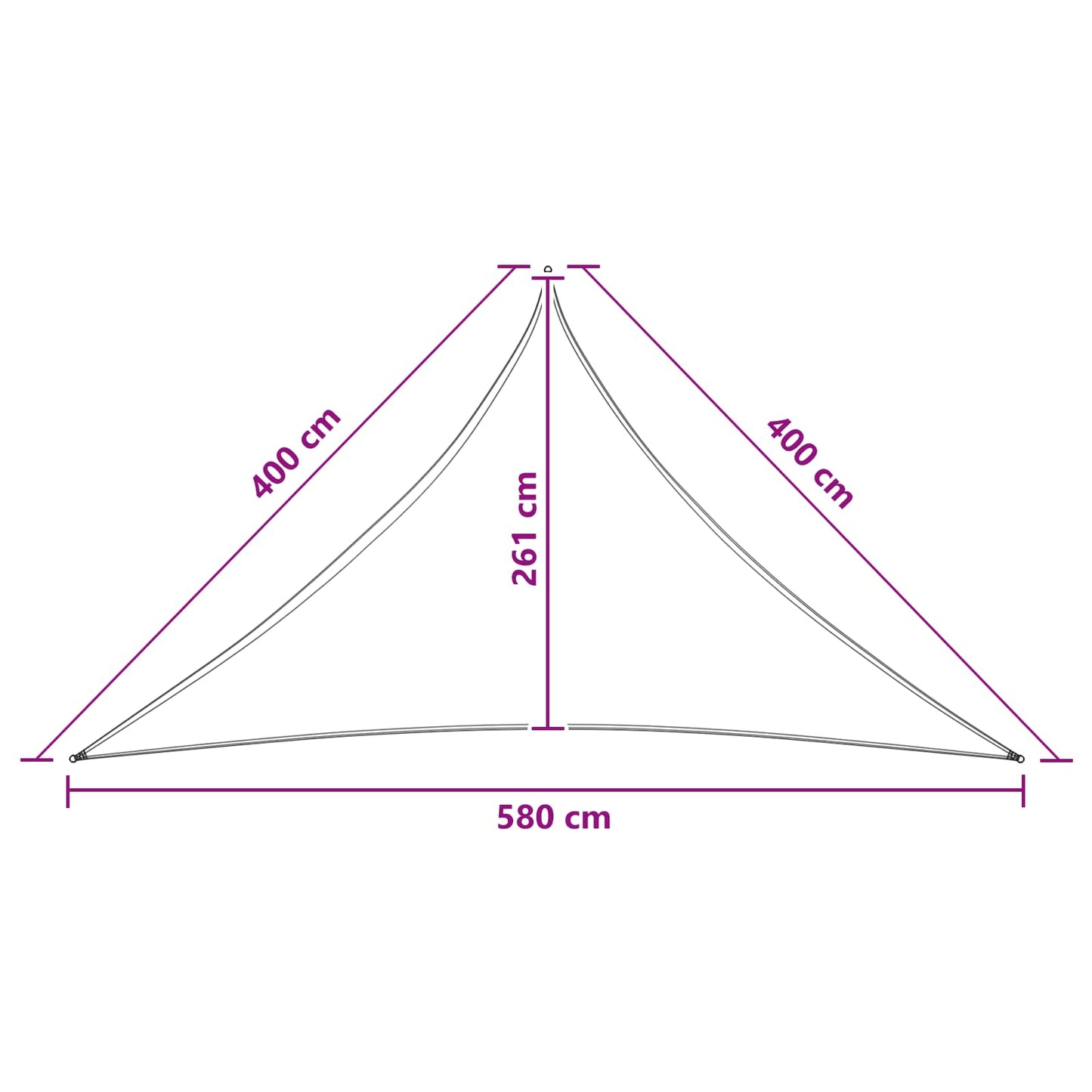 vidaXL Sunshade Sail 4 x 4 x 5.8 m HDPE