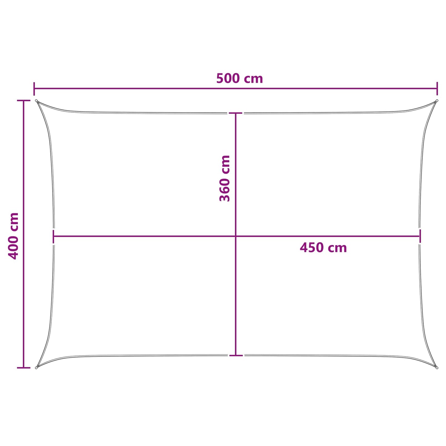 vidaXL Sunshade Sail Light Grey and White 4 x 5 m HDPE