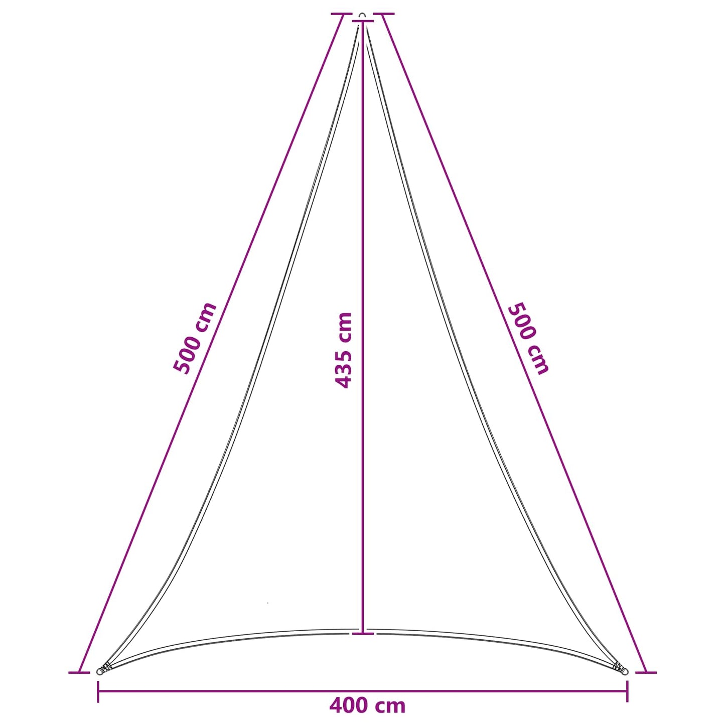 vidaXL Sunshade Sail 4 x 5 x 5 m HDPE