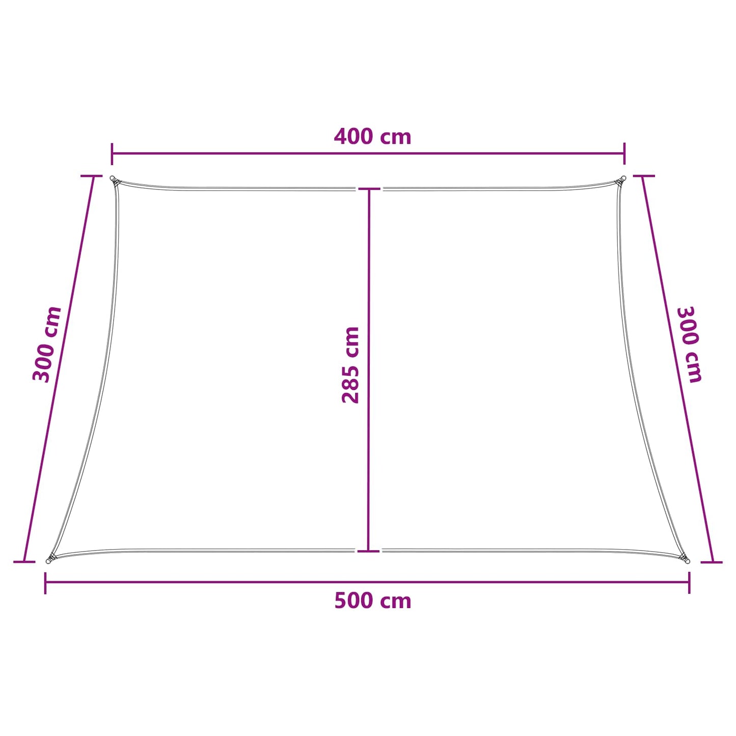 vidaXL Sunshade Sail Light Grey and White 4 / 5 x 3 m HDPE