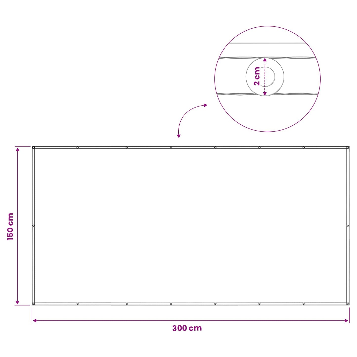 vidaXL Balcony Privacy Screen 150 x 300 cm Fabric with PU Coated Sand