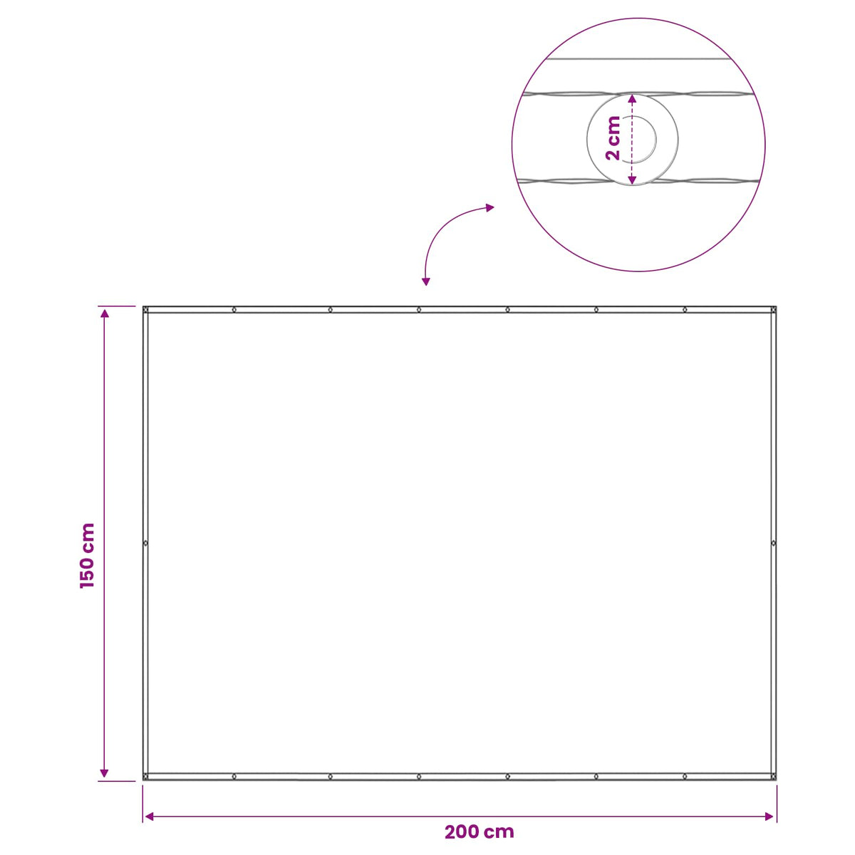 vidaXL Balcony Privacy Screen 150 x 200 cm Polyester Beige
