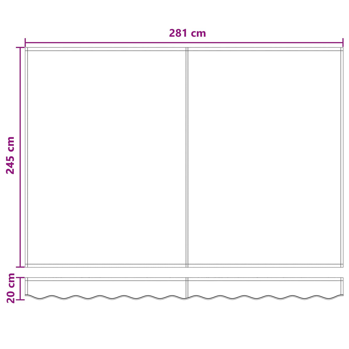 vidaXL Solar Electric Awning 3 x 2.5 m Light Grey and White Stripe