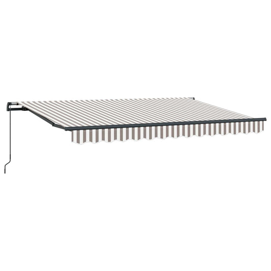 vidaXL Retractable Awning Light Grey and White 350 x 250 cm