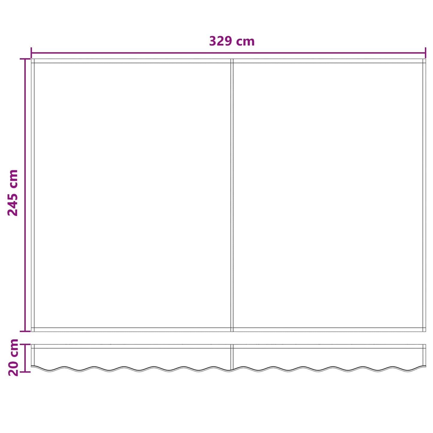 vidaXL Electric Retractable Awning Light Grey and White 3.5 x 2.5 m