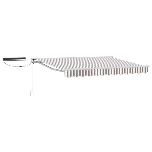 vidaXL Electric Retractable Awning Light Grey and White 3.5 x 2.5 m