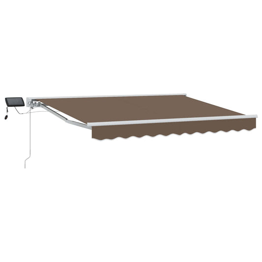 vidaXL Manual Awning Frame with LEDs Taupe 4.5 x 3.5 m