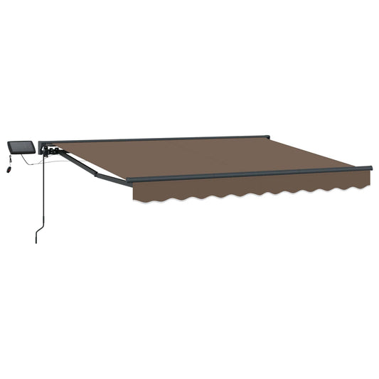 vidaXL Manual Awning Frame with LEDs Taupe 4.5 x 3.5 m