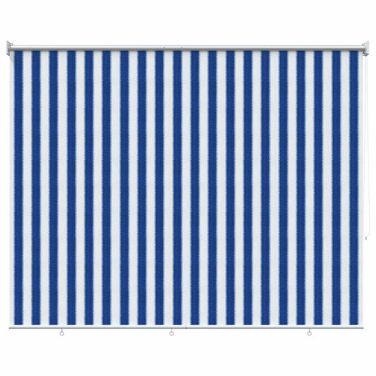 vidaXL Outdoor Roller Blind 90% UV Block Blue and White Stripe