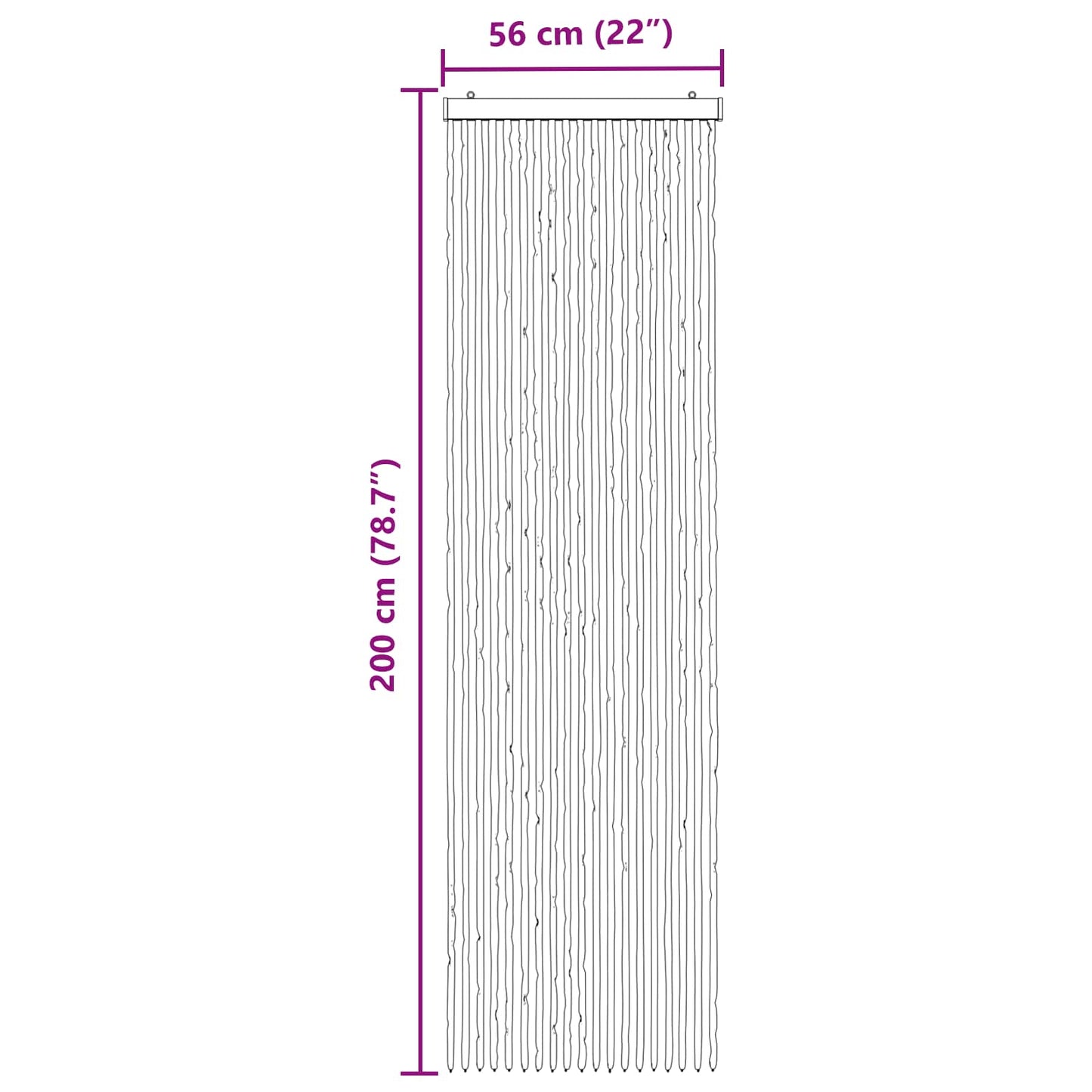 vidaXL Insect Curtain Chenille Light Grey and White 56 x 200 cm