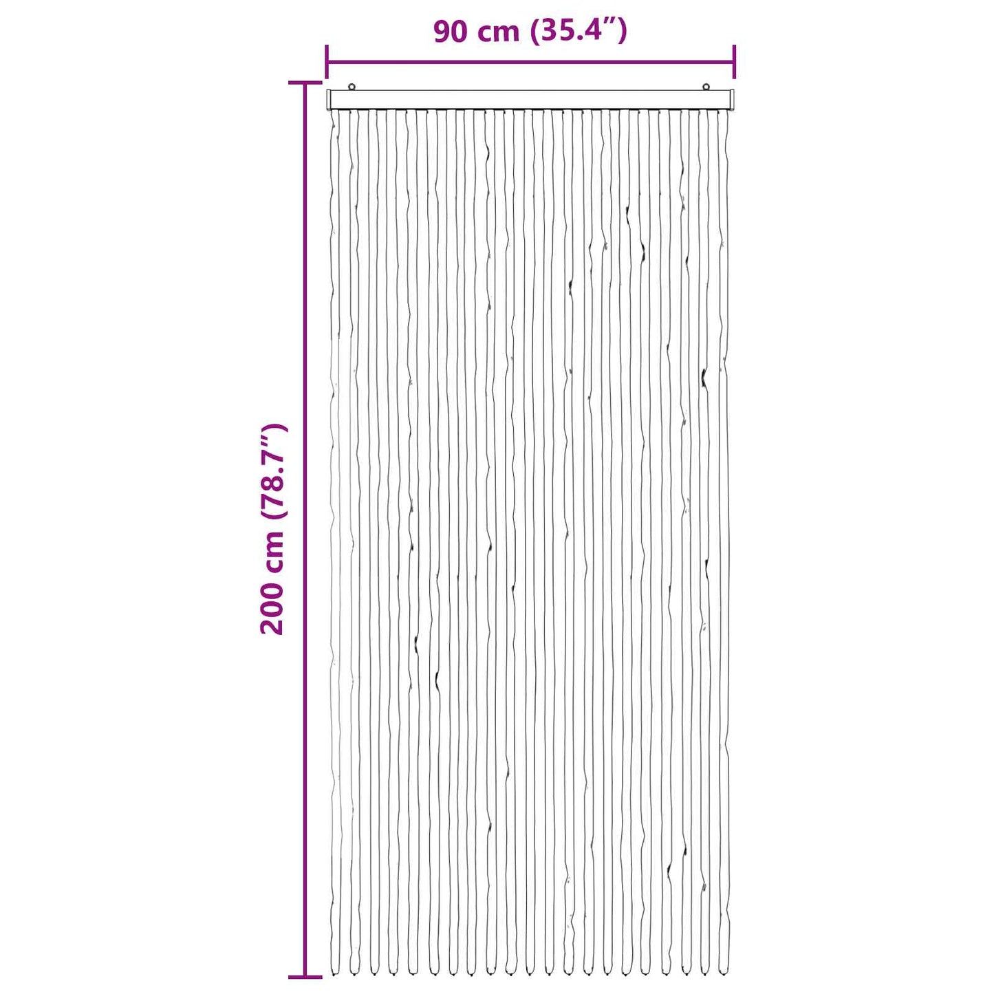 vidaXL Insect Curtain Chenille Light Grey and White 90 x 200 cm