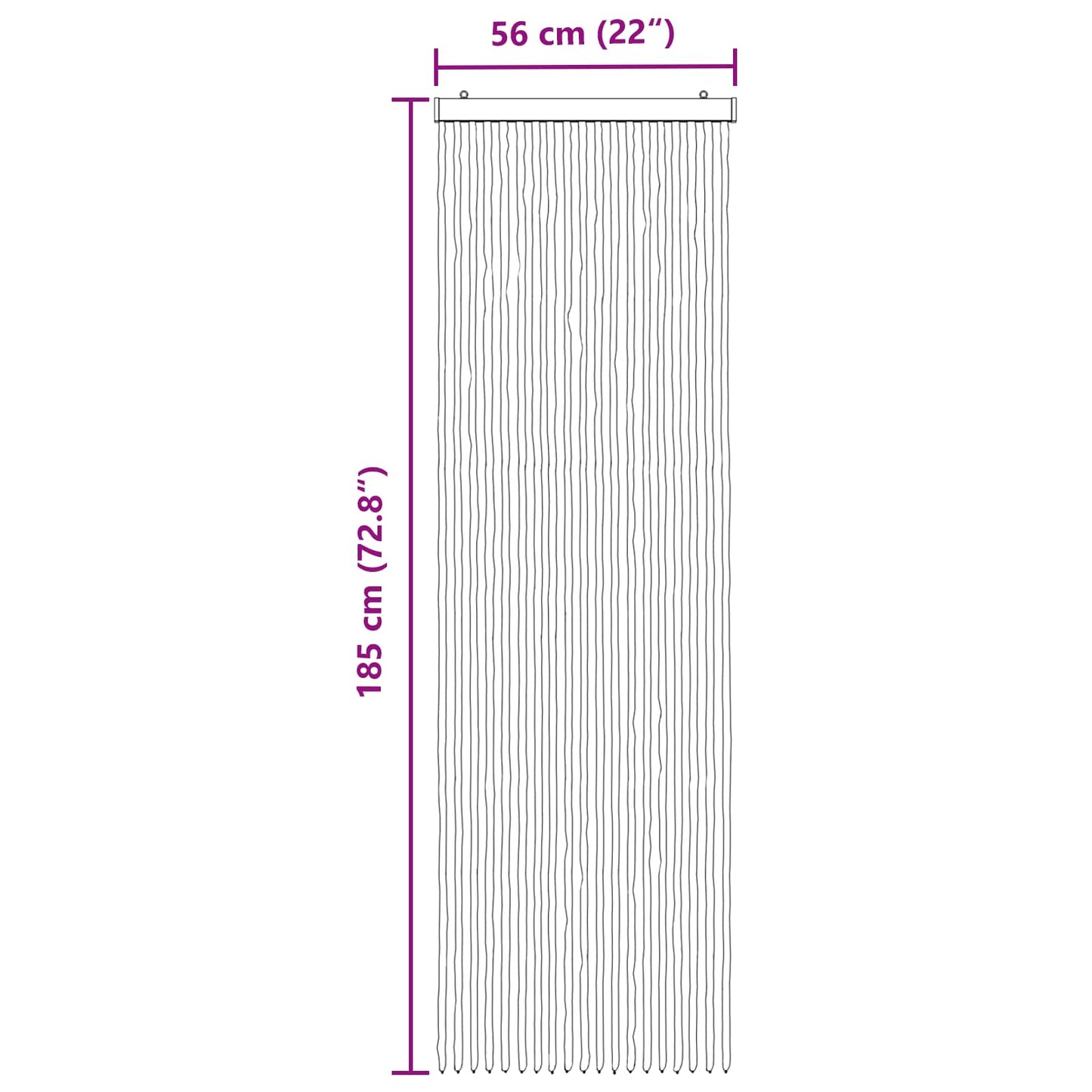 vidaXL Insect Curtain Chenille Grey and Black 56 x 185 cm 100% PP
