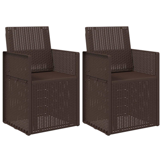 vidaXL Garden Dining Chairs 2 pcs Brown PP