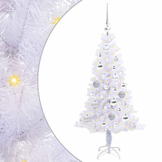 vidaXL Artificial Christmas Tree with Stand White 120 cm PVC and Steel