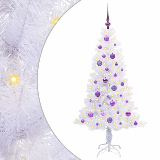 vidaXL Artificial Christmas Tree with Stand White 150 cm PVC and Steel