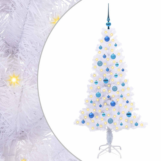vidaXL Artificial Christmas Tree with Stand White 150 cm PVC and Steel