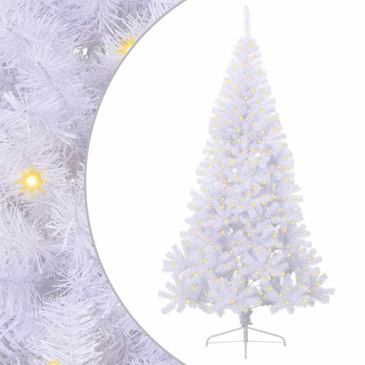 vidaXL Artificial Christmas Tree with Stand White 240 cm PVC and Steel