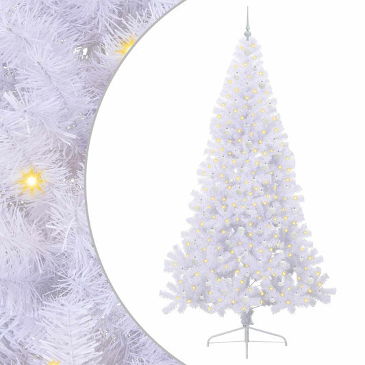 vidaXL Artificial Christmas Tree with Stand White 240 cm PVC and Steel
