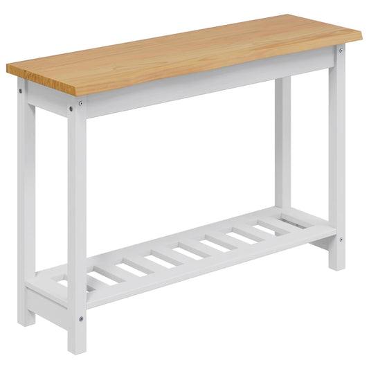 VidaXL Console Table EKAI White 112 x 35 x 76 cm Solid Pine Wood