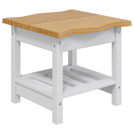 VidaXL Side Table EKAI White 50 x 50 x 45.5 cm Solid Pine Wood