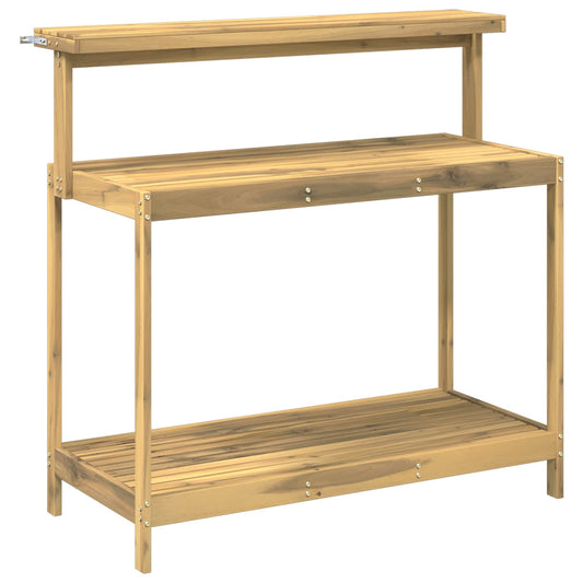 vidaXL Outdoor Potting Bench 111.5 x 48.5 x 107 cm Solid Acacia Wood