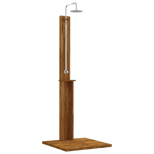 vidaXL Outdoor Shower 217 cm Solid Acacia Wood and Stainless Steel