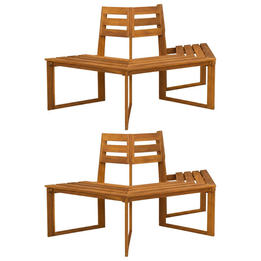vidaXL Tree Bench 2 pcs 160 x 140 x 86 cm Solid Acacia Wood Natural