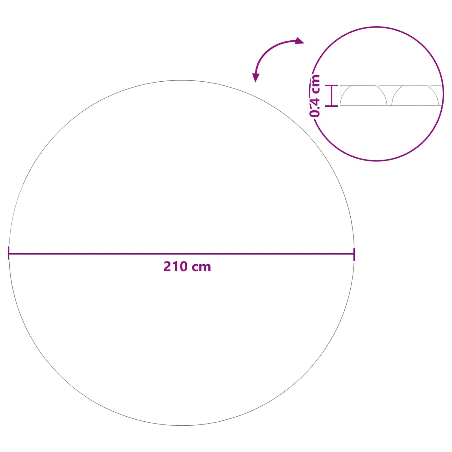 vidaXL Solar Pool Cover Extra Heavy Ø 210 cm 400 μm Round PE Blue