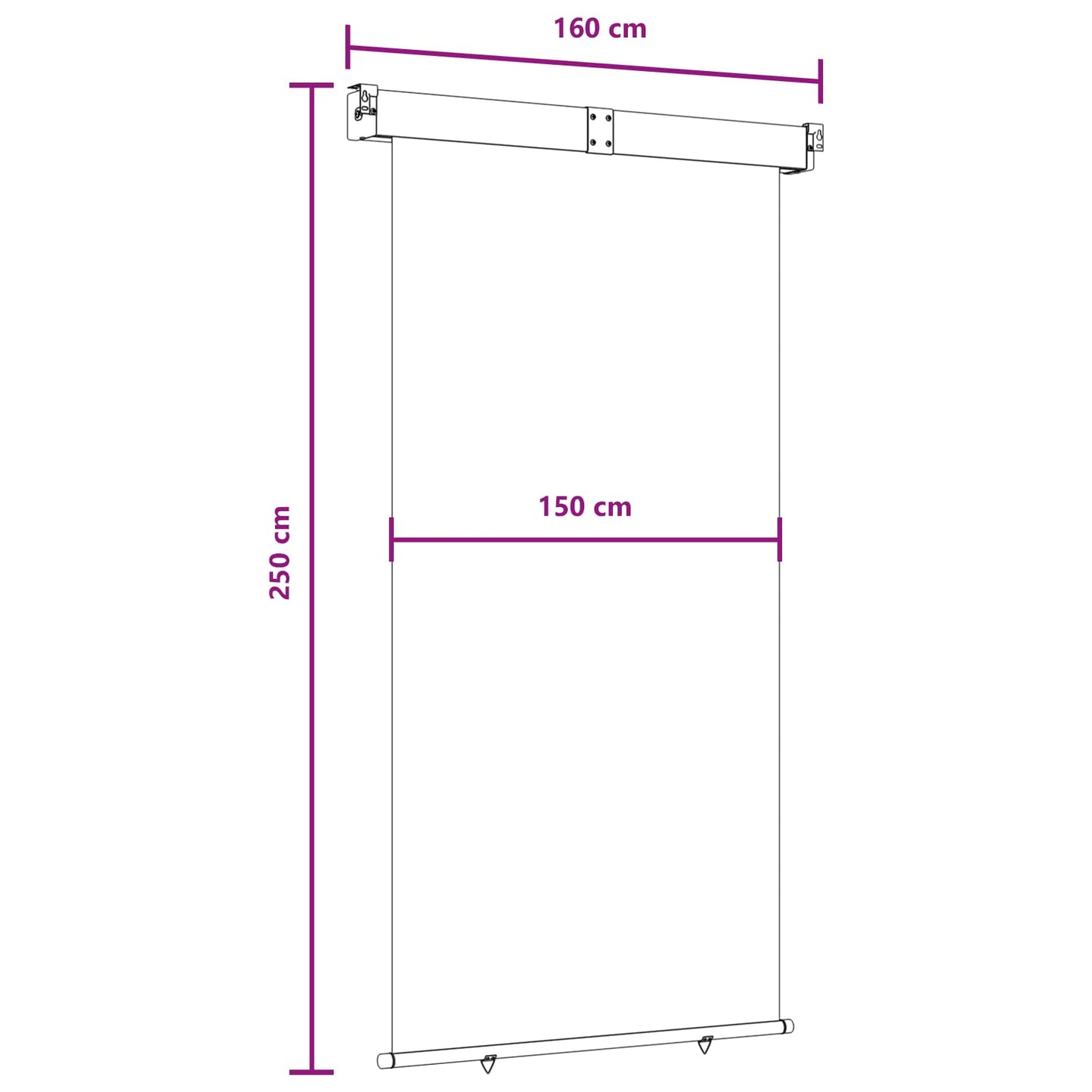 vidaXL Balcony Side Awning 100% polyester iron steel