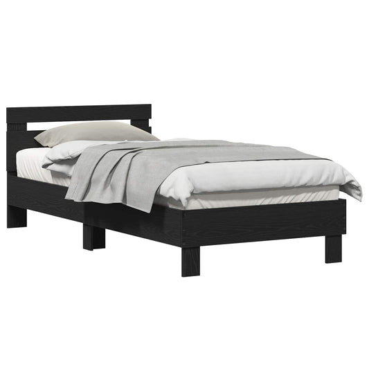 vidaXL Bed Frame with Headboard Black Oak 80 x 200 cm Engineered Wood