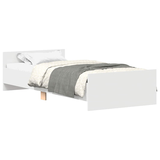 vidaXL Bed Frame with Headboard White Engineered Wood