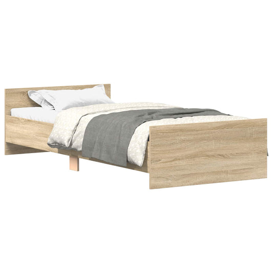 vidaXL Bed Frame with Headboard Sonoma Oak Engineered Wood