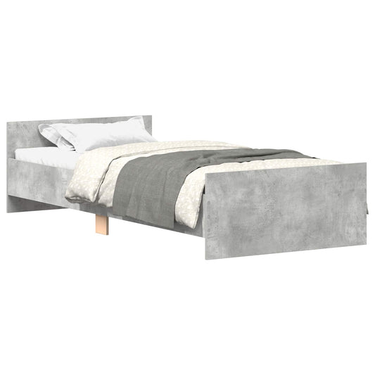 vidaXL Bed Frame with Headboard Concrete Grey 80 x 200 cm