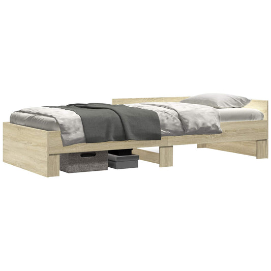 vidaXL Bed Frame with Headboard Sonoma Oak 80 x 200 cm Engineered Wood